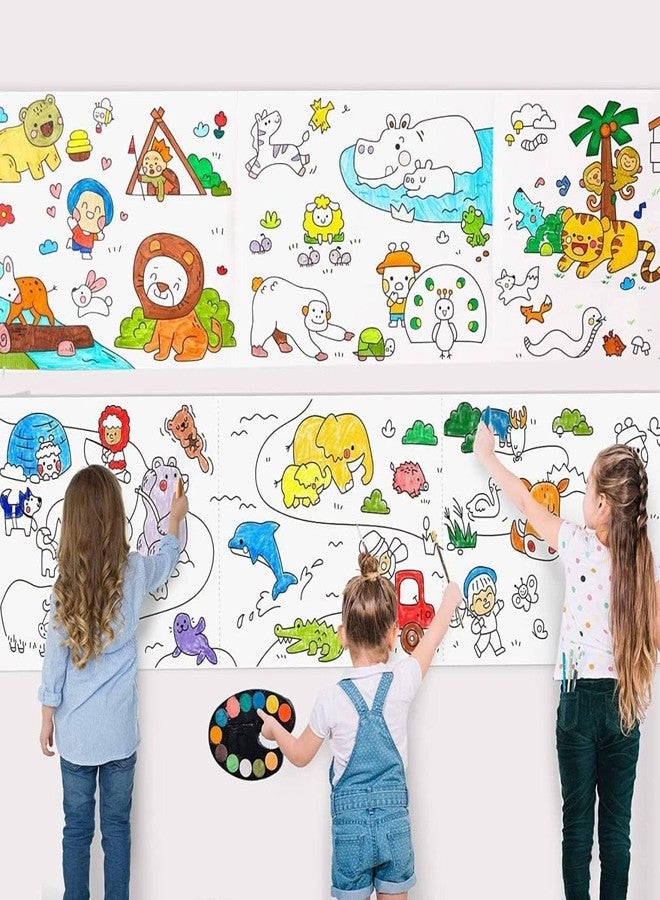 PANDANUS Drawing Paper Roll for Kids, 30x300 CM Large Poster Colouring for Markers Pencils Paints, Art Paper Crafts Sheet, Wall Floor Table Painting Colour Filling Paper, Design- Animal World Educational. A1 - Image 1